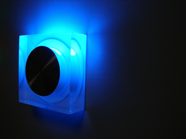 FL55SH-SP  BLUE LED свет.квад, встр. в стену 1*1W фото 1