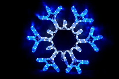 LED-Снежинка 43*43 см, BL-L-04, бел.-син фото 2