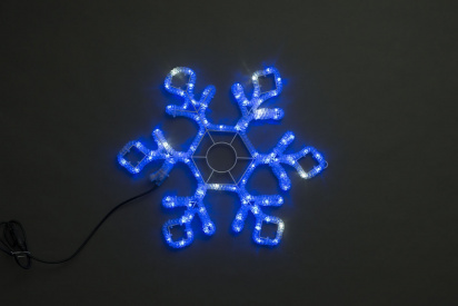LED-XM(FR)-2D-CK022-24'-B-F(W) Синяя Снежинка 60.5х52см с белыми Flash LED фото 1