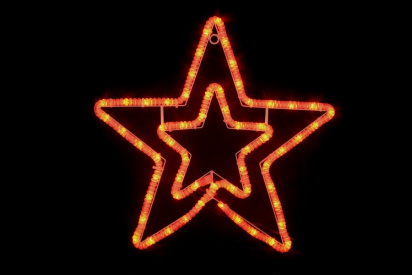 LED-XM(FR)-2DCK020-R-F(R) Мотив Звезда, красная 55х54см. С красными Flash LEDS  фото 1