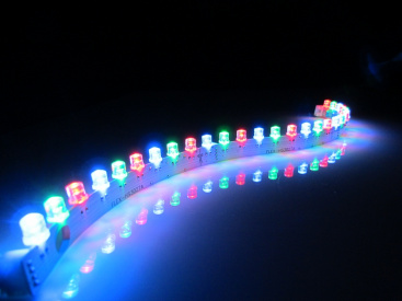 LED 18 12V 1.6WГибкая линейка Flex (30*1 см) R/G/B (27 Dip светодиодов) фото 1
