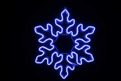 LED-XM(SN)-2D-CK004-240V-B-30 Снежинка из леднеон-флекса 70*70 см, синяя фото 1