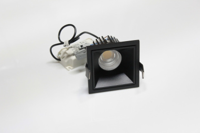 Потолочный врезной светильник SQUARE-IN-01-BL-WW (теплый белый свет, черный корпус)  фото 2