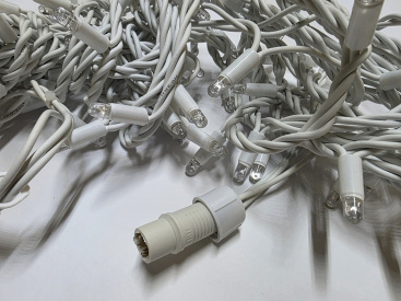 LED-PLR-100-10M-240V-B/WH-W/O Светодиодная гирлянда фиксинг 10м, IP65, 240V, синие LED/провод каучук фото 3