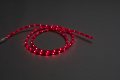 LED-СDL-2W-100M-220V-3,33СМ-R красный,13мм, КР. РЕЗА 2М(цветная оплетка)(продается целыми бухтами) фото 1