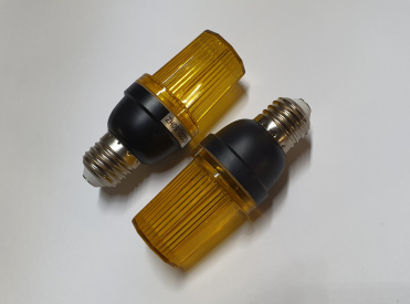 NEW2024 LED лампа-вспышка E-27, желтая G-LEDJS07Y (60 вспышек в минуту) фото 1