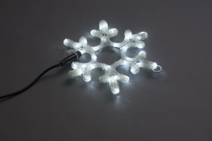 LED-XM-(FR)-2D-CK003-A-W-F(W)  White Снежинка 30х25.5см, 230V, Flash фото 2