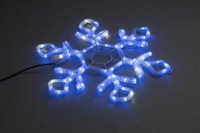 LED-XM(FR)-2D-CK022-B-24"-B-F(W) Синяя Снежинка 60,5х52см с белыми Flash LED фото 2