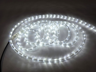 2026 LED-DL-2W-100M-1M-240V-WHITE (H) дюралайт, фиксинг, белый, D13мм, 36LED/метр, кр. реза 1м фото 1