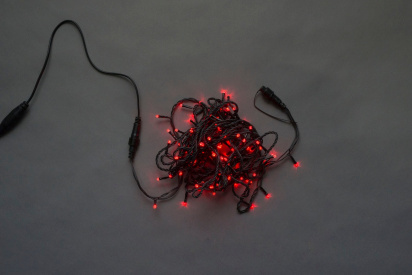LED-PLS-100-10M-240V-R/BL-W/O, красная / черный провод , соединяемая, (без силового шнура) фото 1