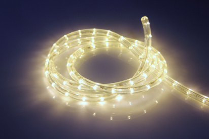 LED-DL-2W-100M-1M-240V-WW Светодиодная гирлянда дюралайт, фиксинг, белый теплый, D13мм, 36LED/метр,  фото 2