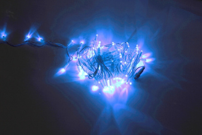 LED-PLS-100-10M-240V-B/W-W/O, синяя/белый провод, соединяемая (без силового шнура) С КОЛПАЧКОМ фото 3