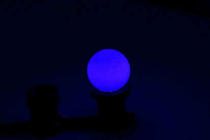LED G45 0.5W 220-240V Blue E27  синяя новый завод фото 2