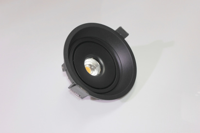 Потолочный врезной светильник ROUND-IN-04-BL-WW (теплый белый свет, черный корпус)  фото 1