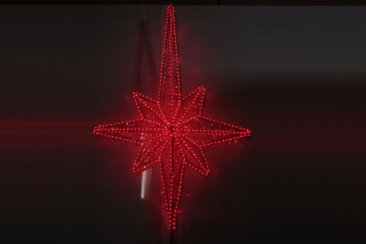 FLESI-LED-FL-002-Елочная макушка"Полярная звезда" красная/красный флэш (РФ) 150Х117см. фото 1