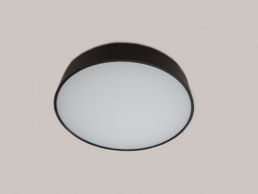 Потолочный накладной светильник ROUND-OUT-07-BL-WW (теплый белый свет, черный корпус) D350 фото 1