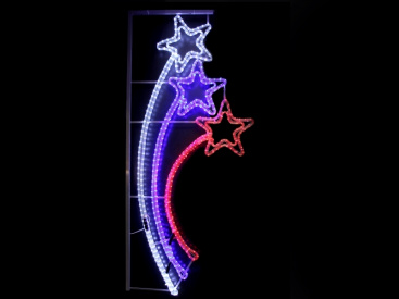 LED-3STAR-240V-W/B/R LED STAR MOTIF производство Flesi  (РФ) 150х67см, каркас 500*1500мм(БЕЗ СКИДОК) фото 1
