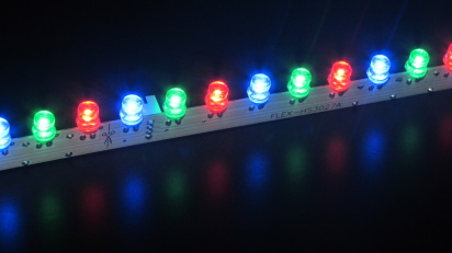 LED 18 12V 1.6WГибкая линейка Flex (30*1 см) R/G/B (27 Dip светодиодов) фото 3