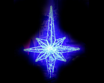 FLESI-LED-FL-001-Елочная макушка"Полярная звезда" синяя (РФ) 150Х117см. фото 1