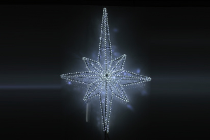 FLESI-LED-FL-001-Елочная макушка"Полярная звезда" белая/белая флэш (РФ) 150Х117см. фото 1