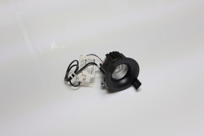 Потолочный врезной светильник ROUND-IN-01-BL-WW (теплый белый свет, черный корпус)  фото 1