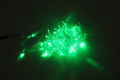 LED-PLS-100-10M-240V-G/C-F(G)-W/O,Зеленый/зеленый флэш на прозр. пр., соед.(без шнура) С КОЛПАЧКОМ фото 1